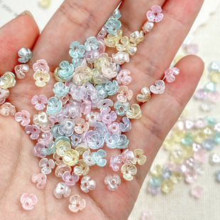 6mm迷你仿贝壳幻彩树脂三瓣花碗花散珠配件diy手链项链配件材料