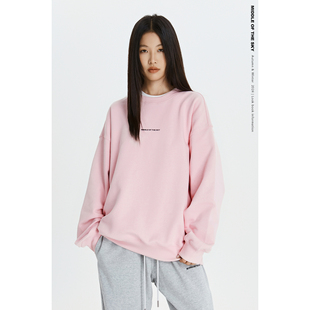 MIDDLE OF THESKY国潮套头秋冬季百搭宽松印花圆领卫衣情侣款男女