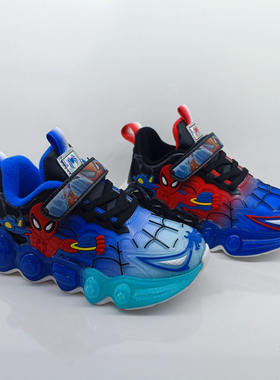 冬季品牌蜘蛛侠儿童休闲男孩小童保暖二棉带闪灯运动鞋34520