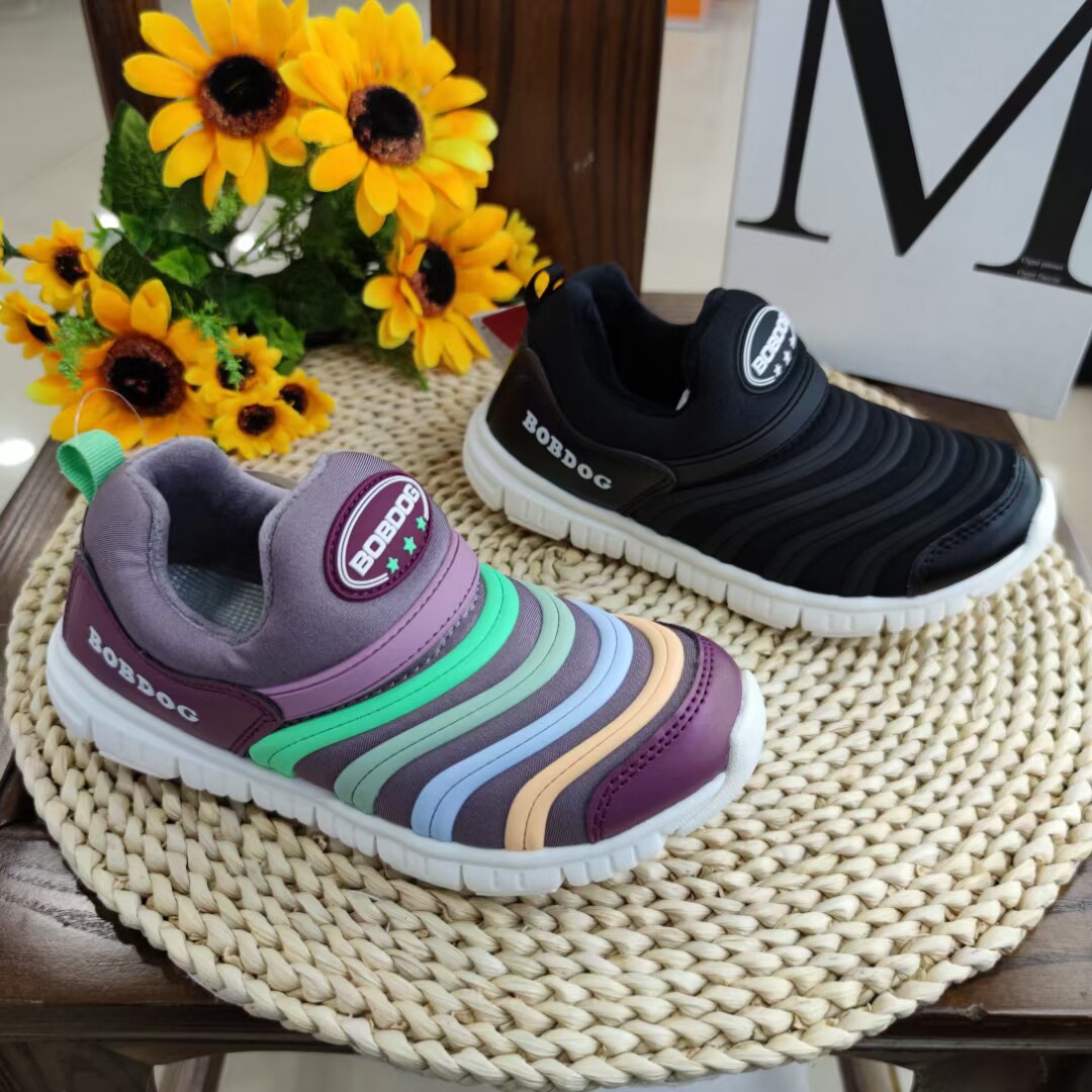 冬季品牌巴布豆儿童男女童宝宝学步软底二棉超轻毛毛虫运动鞋