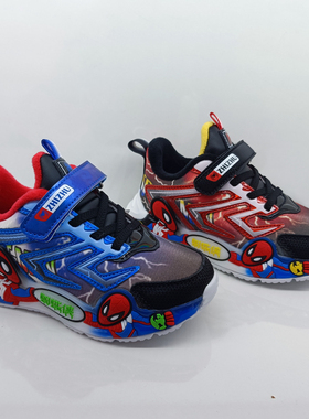 冬季品牌蜘蛛侠儿童休闲男孩小童保暖二棉带闪灯运动鞋34501