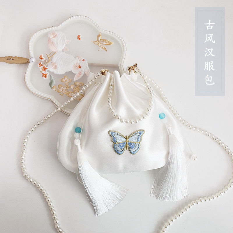 新款唐宋绸缎古风汉服包 蝴蝶刺绣流苏包手提斜挎珍珠包搭配古装X,箱包皮具/热销女包/男包,单肩包,淘宝优惠券,粉丝福利购,淘宝优惠卷