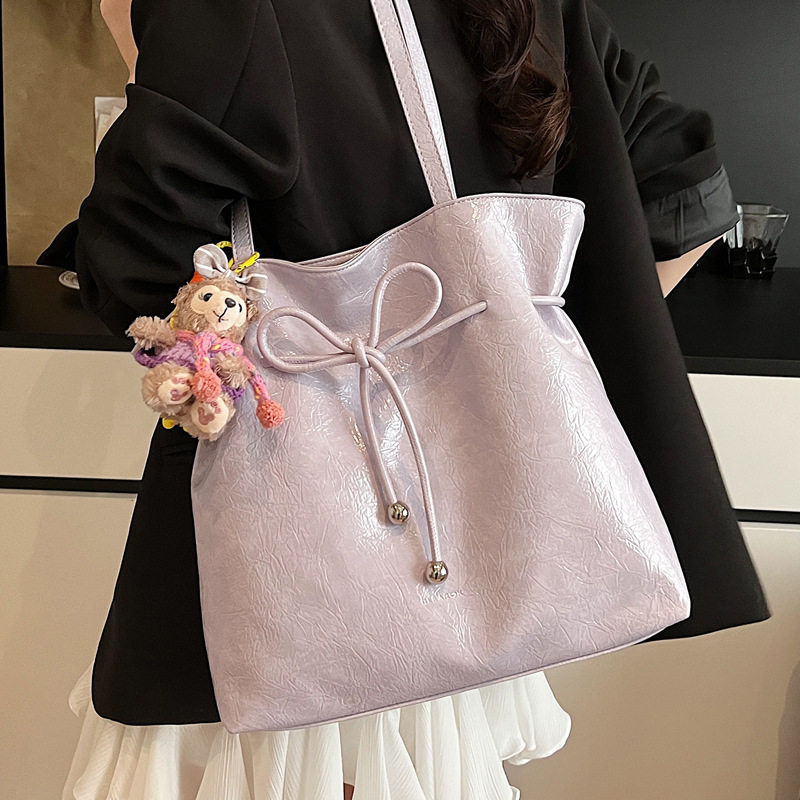 大容量包包女 百搭2025新款夏简约单肩包休闲抽绳上班通勤托特包N,箱包皮具/热销女包/男包,单肩包,淘宝优惠券,粉丝福利购,淘宝优惠卷