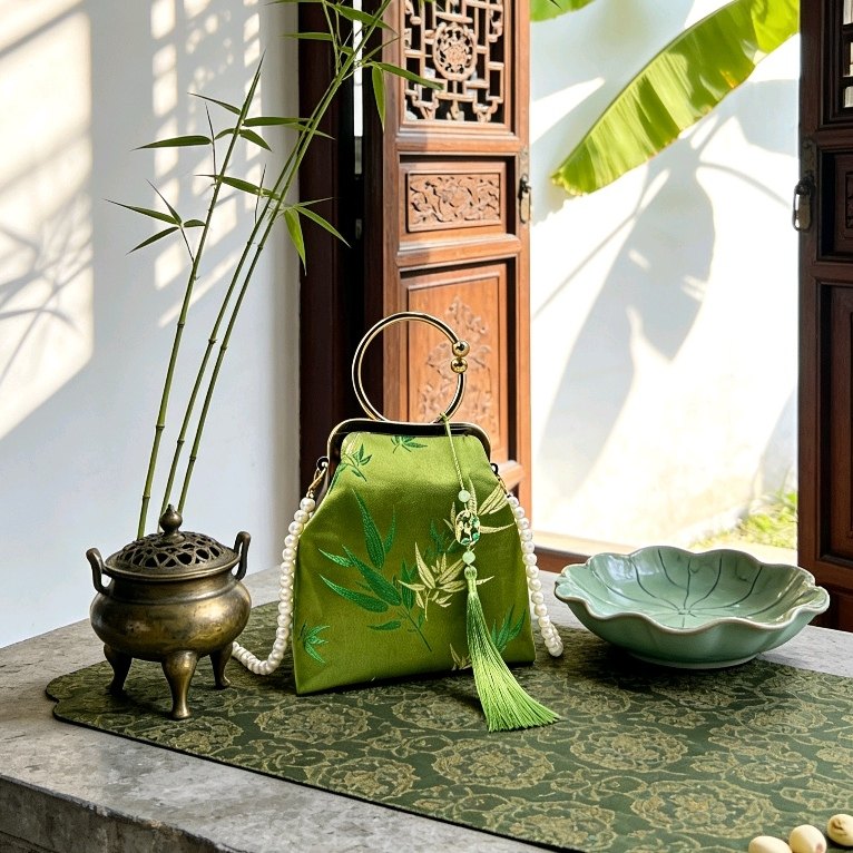 新款新中式织锦成品手拎包 口金包成品直销大容量单肩斜挎Y,箱包皮具/热销女包/男包,单肩包,淘宝优惠券,粉丝福利购,淘宝优惠卷