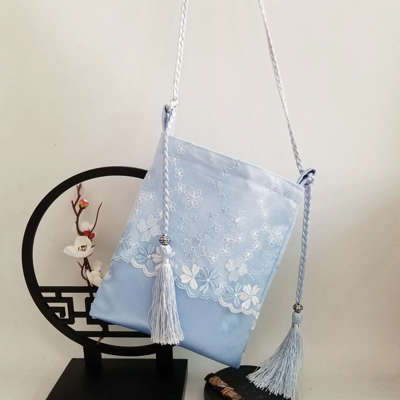 森系古风汉元素蕾丝刺绣绸缎中国风小方包 搭配汉服斜挎袋手机袋X,箱包皮具/热销女包/男包,单肩包,淘宝优惠券,粉丝福利购,淘宝优惠卷