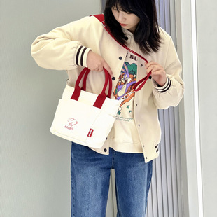 2025年早春新款跨境女包两用帆布包 便当手提包多口袋实用斜挎包C