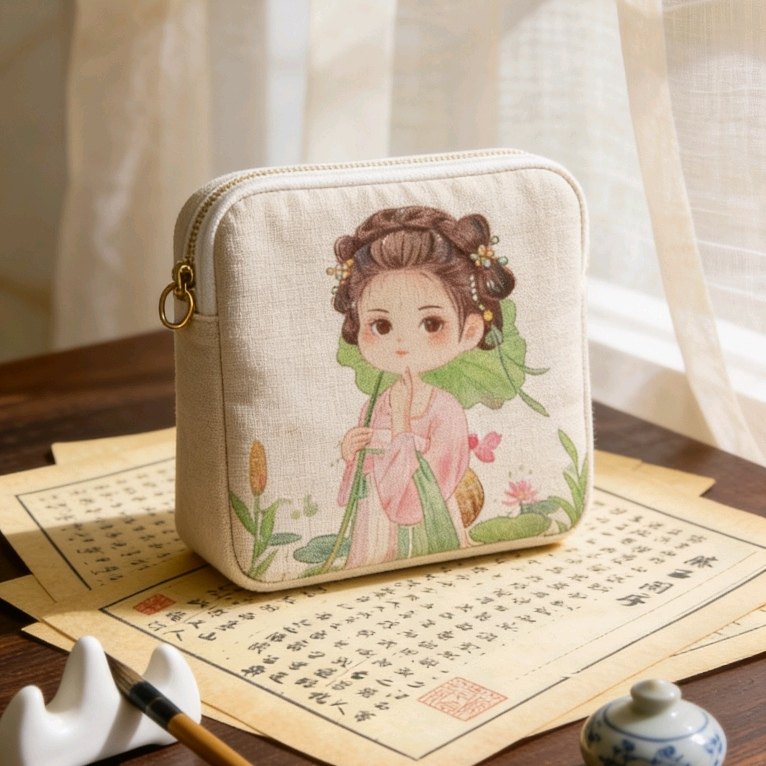 大学生便携大容量姨妈巾收纳包 国风化妆包数码印花棉麻卡零钱包Y,箱包皮具/热销女包/男包,单肩包,淘宝优惠券,粉丝福利购,淘宝优惠卷