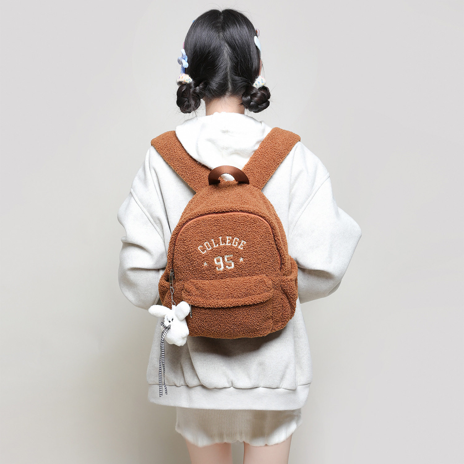 2025秋冬新款豹纹包包双肩氛围感毛绒背包 大学生书包羊羔毛背包C,箱包皮具/热销女包/男包,单肩包,淘宝优惠券,粉丝福利购,淘宝优惠卷