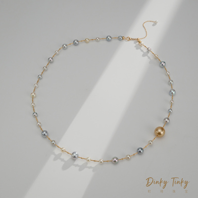 【TINKY】18K南洋金珠+Akoya满天星项链 DSL593