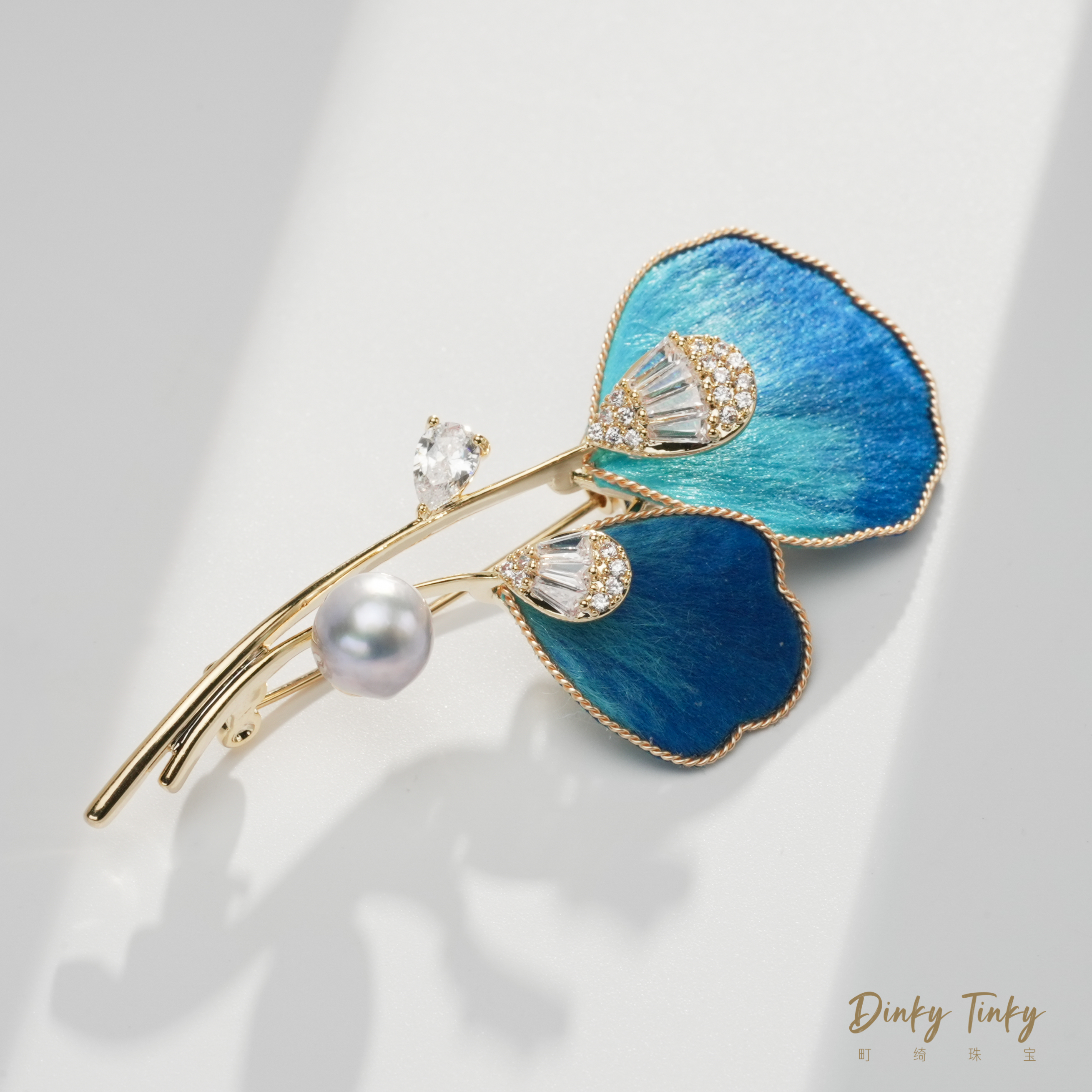 【TINKY】天然真多麻色叶子胸针 DSX084