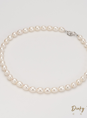 【TINKY】S925银淡水无核珍珠人鱼泪7-8项链 DFL201