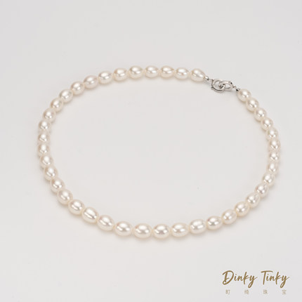 【TINKY】S925银淡水无核珍珠人鱼泪7-8项链 DFL201