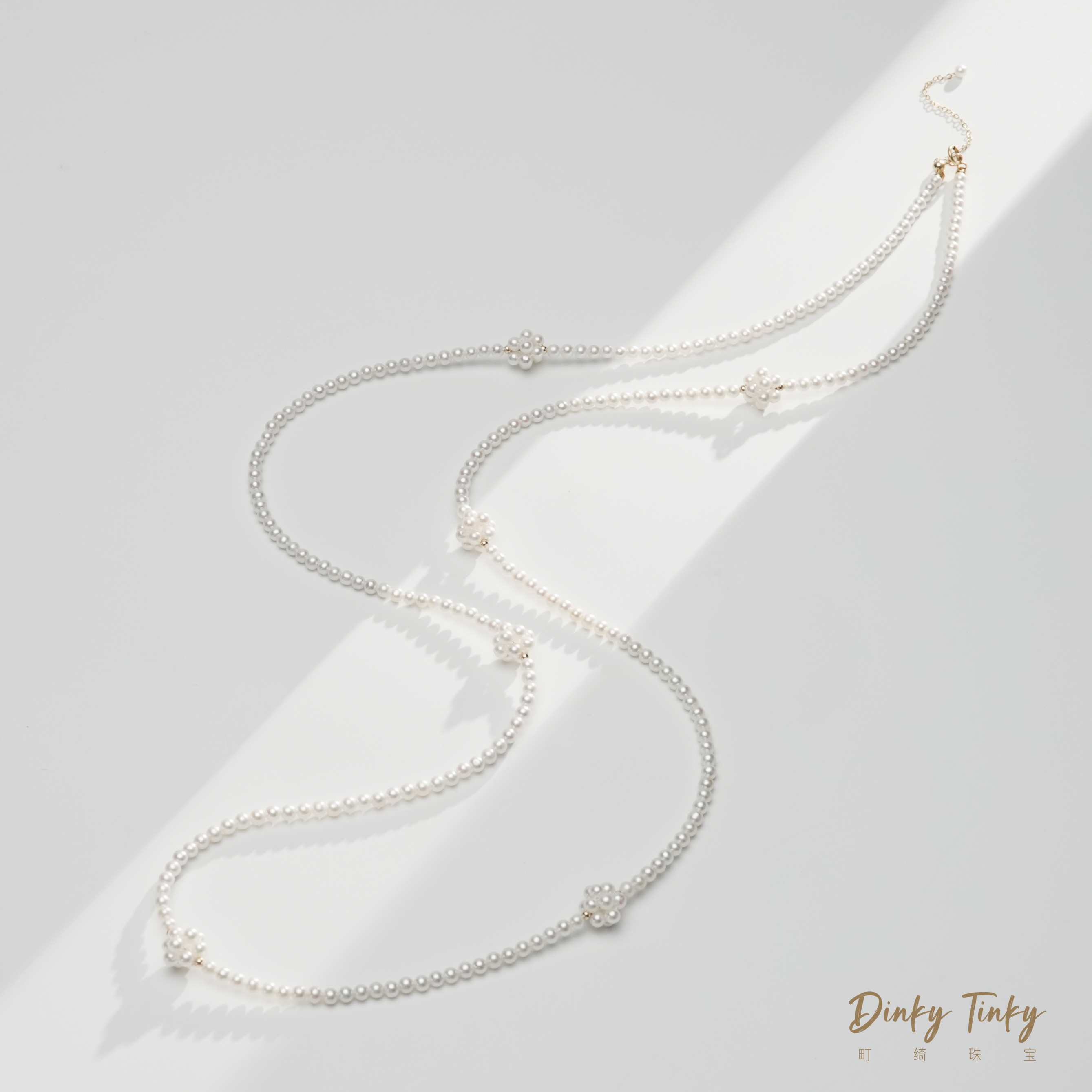 【TINKY】14k包金淡水ak3-4mm毛衣链 DFL302