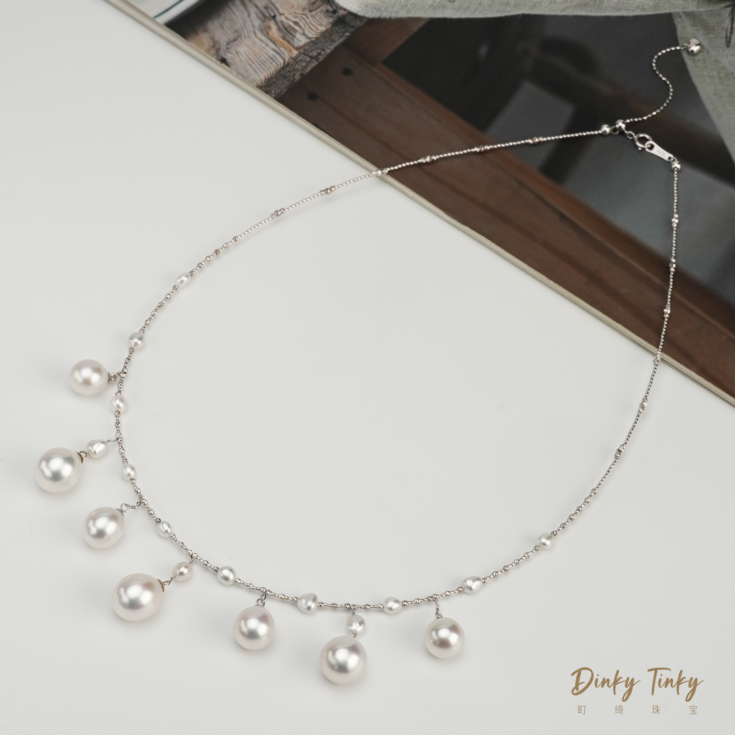 【DINKY】18K“Melody Pro“海水澳白+keshi温莎项链 DSL1122