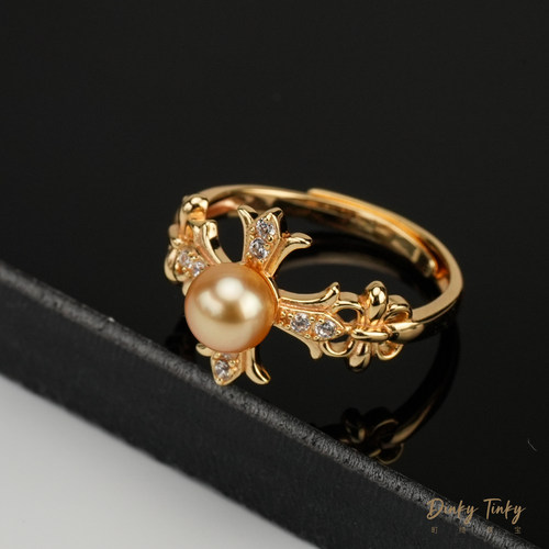 【TINKY】S925银海水金珠keshi戒指 DSJ238