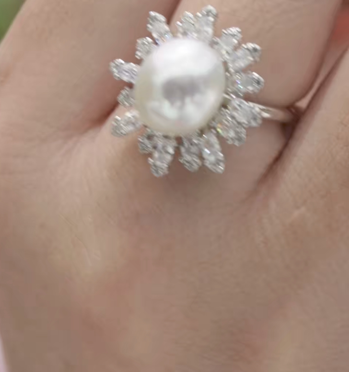 s925海水澳白小雏菊戒指@@DSJ211