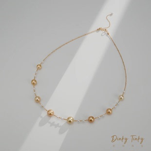 【DINKY】18k海水南洋金珠+akoya微笑项链 DSL652