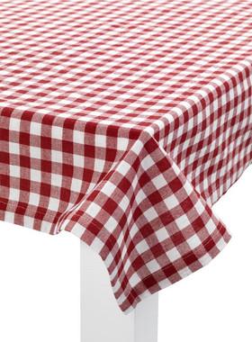 Oeko-Tex欧盟生态纺织品 丹麦进口 BODIL桌布 红色格子 印度制造