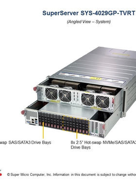 超微4029GP-TVRT支持8张V100 SXM2 32G NVLINK深度学习GPU服务器