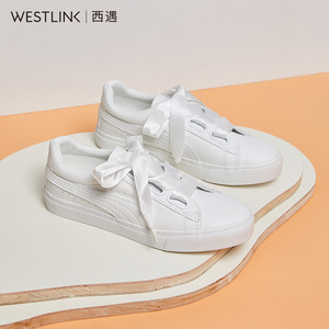 西遇旗舰店丝带小白鞋