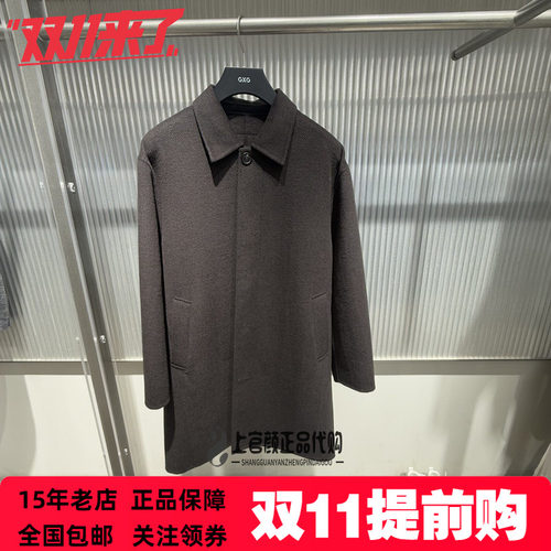 国内代购GXG男装2026冬季新品男士微阔红棕色长款大衣 G26A264008