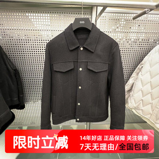 羊毛大衣冬季 黑色翻领短款 新GEX10630174 商场同款 部分现货GXG男装