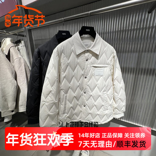 GXG男装pu皮拼接假两件衬衫式青年羽绒服通勤外套新品 G24AY24028