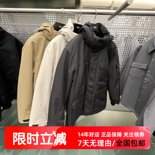 GXG男装24冬季新品连帽貉子毛领中长羽绒服鹅绒外套 G24AY34004