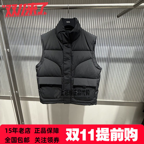 GXG男装 2026冬季新品黑色微阔轻薄青年百搭羽绒马甲 G26A094002