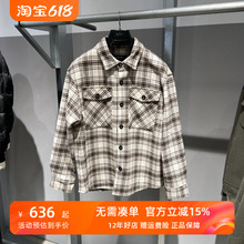 商场同款 衬衫 大衣冬季 潮 GD1061485J GXG男装 新品 极简系列格子短款
