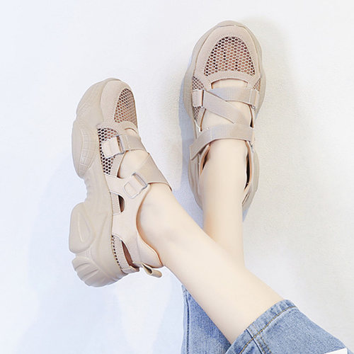 女款网面包脚洞洞鞋运动鞋软底女鞋子夏款小白鞋夏季女鞋洋气百搭