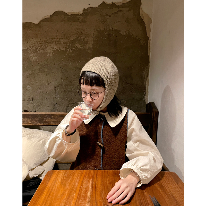 牛角扣百搭撞色圈圈毛织马甲