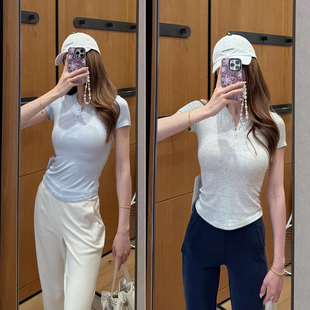 亨利衫 正确版 女士紧身剪裁莫代尔短袖 Tight同款 T恤上衣女 Hold