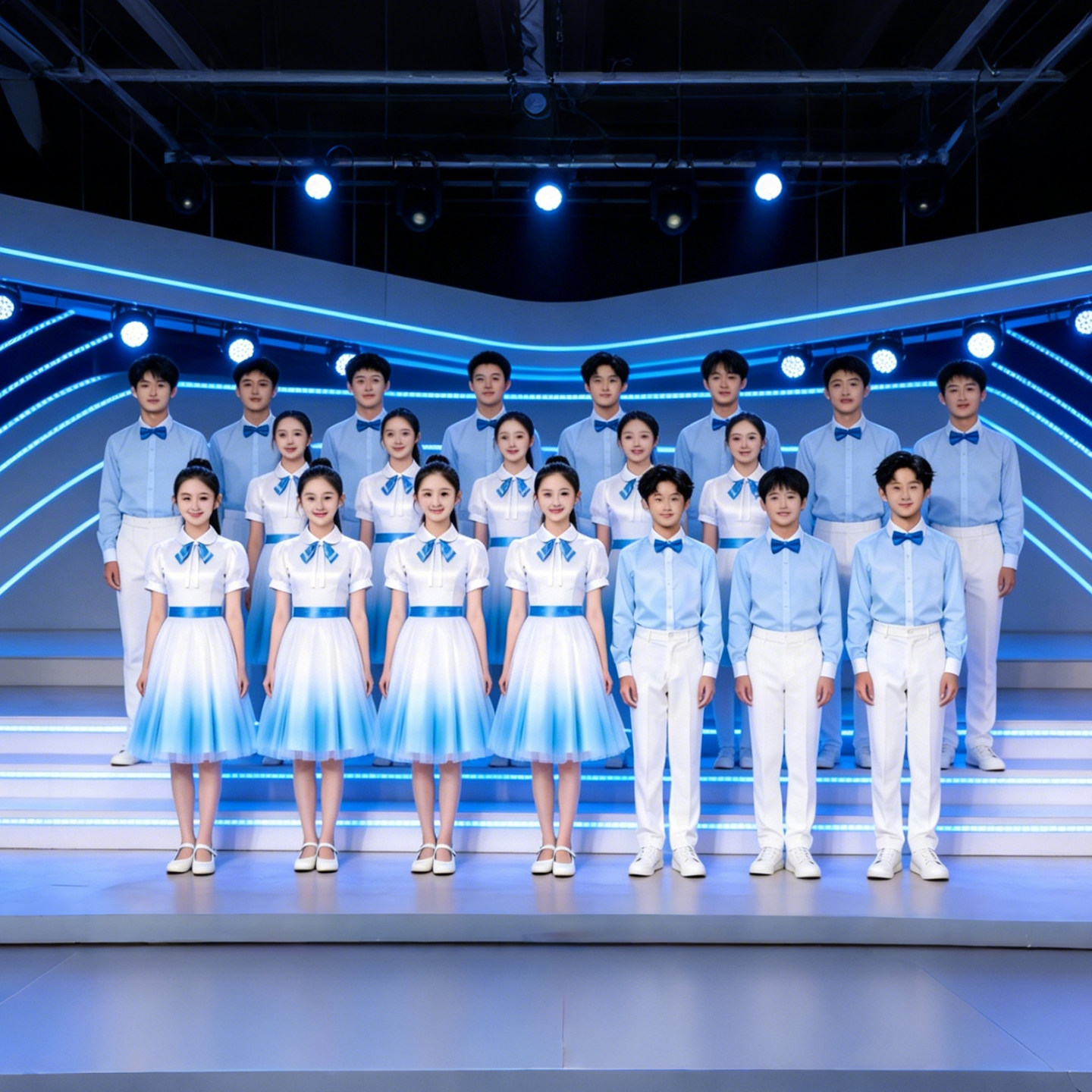 六一儿童合唱服装演出服男女童礼服中小学生表演朗诵纱裙舞蹈服装
