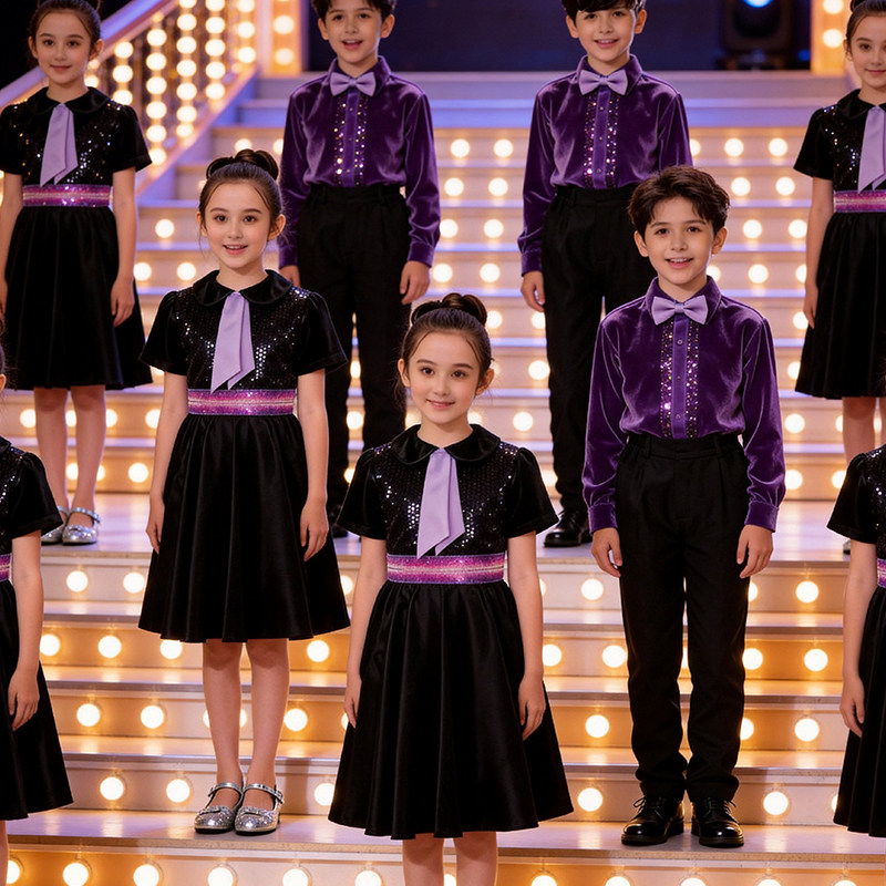 六一儿童合唱服装演出服男女童礼服中小学生表演朗诵纱裙舞蹈服装