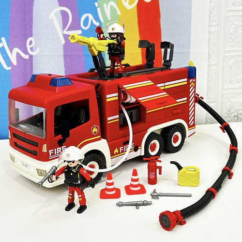 超大号仿真拼装儿童消防员玩具车