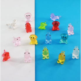 可爱仿真夜光小动物diy饰品树脂配件洞洞鞋卡通玩具微景观摆件