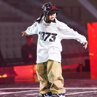 SOULSTYLE儿童款 bboyT恤 少儿1973嘻哈街舞圆领宽松小领口成人长袖