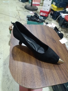 A991 仙女风细跟黑色绒面通勤工作鞋 10黑她 女2025春秋新款 单鞋