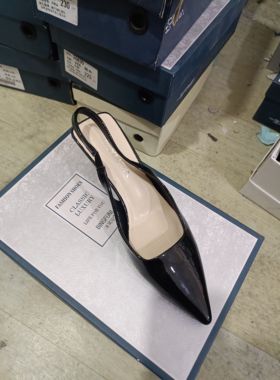 2025新款时尚女鞋尖头细跟高跟鞋女凉鞋女鞋22006黑色