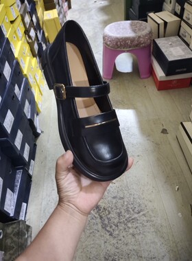 冰夫尼黑色英伦风单鞋26886