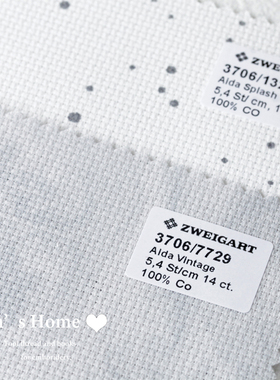 德国zweigart 3706 AIDA十字绣布 14CT 2020新增印花布