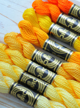 法国DMC 5号蕾丝线 珍珠棉 每支25米刺绣线 流苏线黄色系1共20色