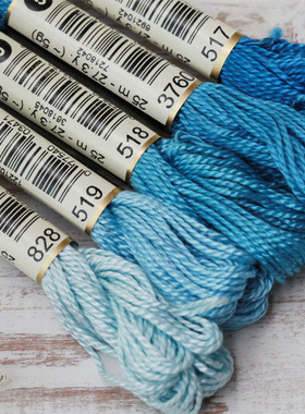 法国DMC 5号蕾丝线 珍珠棉 刺绣线 流苏线 蓝色系(2) 20色