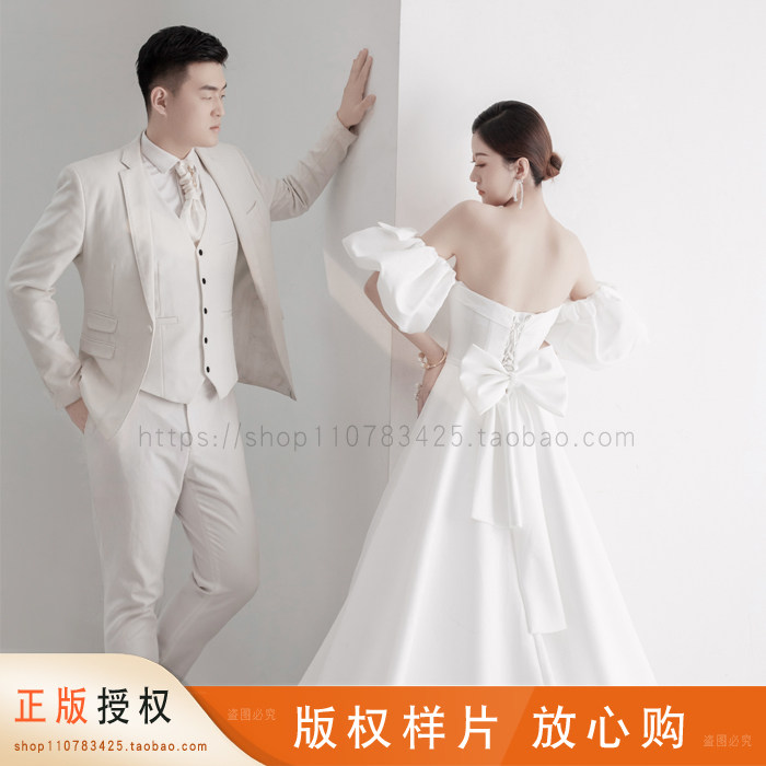 影楼展会摄影店放大婚纱照样片韩式纯色室内高端版权新客样照版权