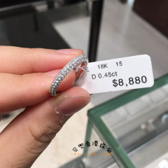 香港周生生专柜正品18K钻戒白色黄金Promessa钻石戒指女款87757R