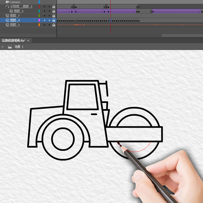 16秒flash动画源文件animare引导线an传统补间逐帧部件结合带配音