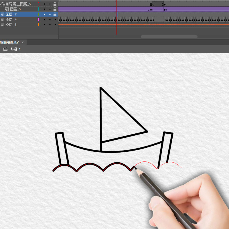 13秒flash动画源文件animare引导线an传统补间逐帧部件结合带配音