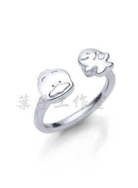 贝克鸭活口戒指925纯银戒指尾戒