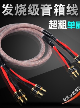 单晶铜HIFI音箱发烧喇叭线M2.4S通用香蕉头AV功放音响怪兽连接线